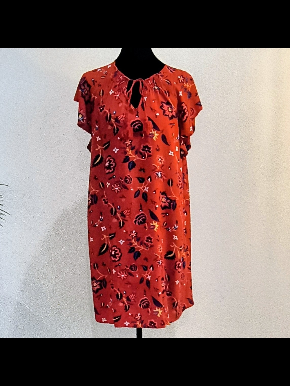 Old Navy Red Floral Tie-Front Mini Dress